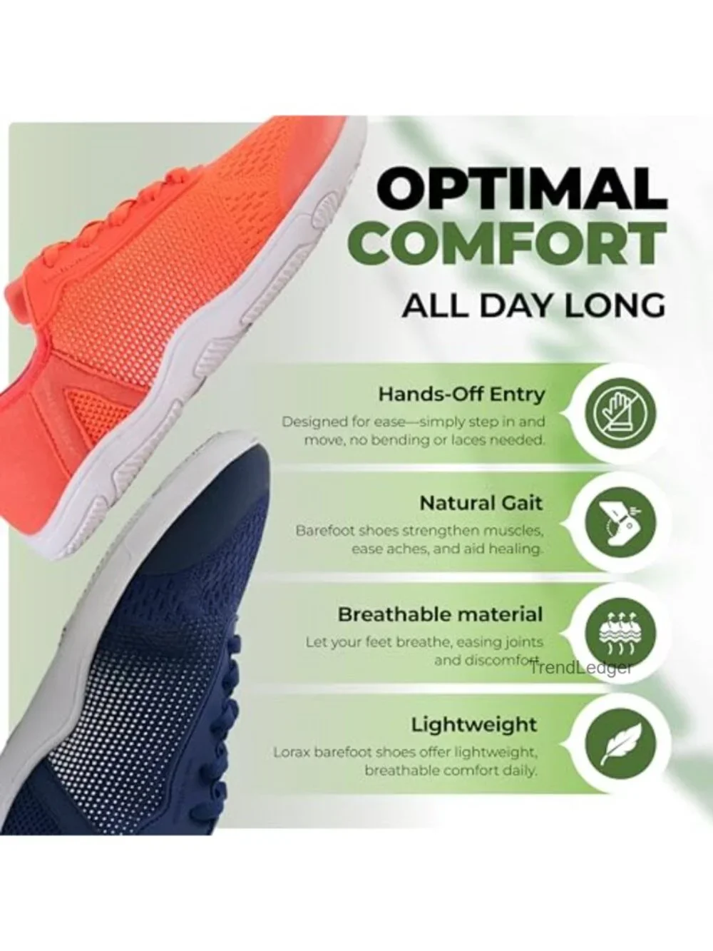 Barefoot Shoes Hands-Off Slip-On Zero-Drop Thin Sole Lightweight Walking